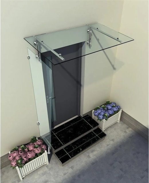 Glaszentrum Hagen Seitenteil für Glasvordach aus Klarglas B/H/T: 80 x 200 x 60 cm - Bild 1