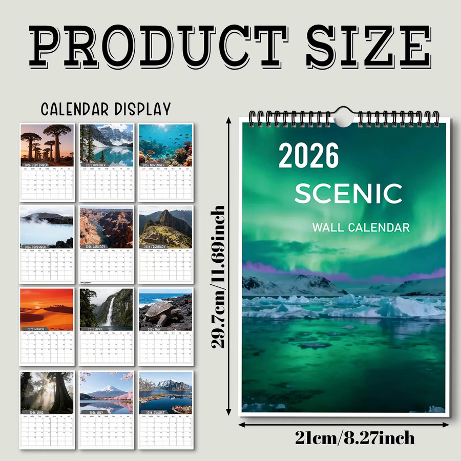 Monatlicher Kalender mit Naturmotiven in Mehrfarbig, ideal als Dekoration oder Geschenk - Bild 3