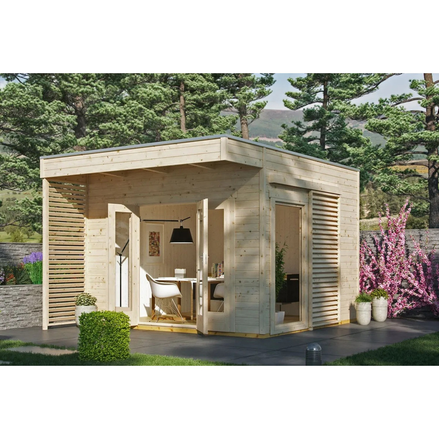 Skanholz Gartenhaus Tokio 2 aus Holz in Beige B/H/T: 340 x 270 x 340 cm - Bild 2