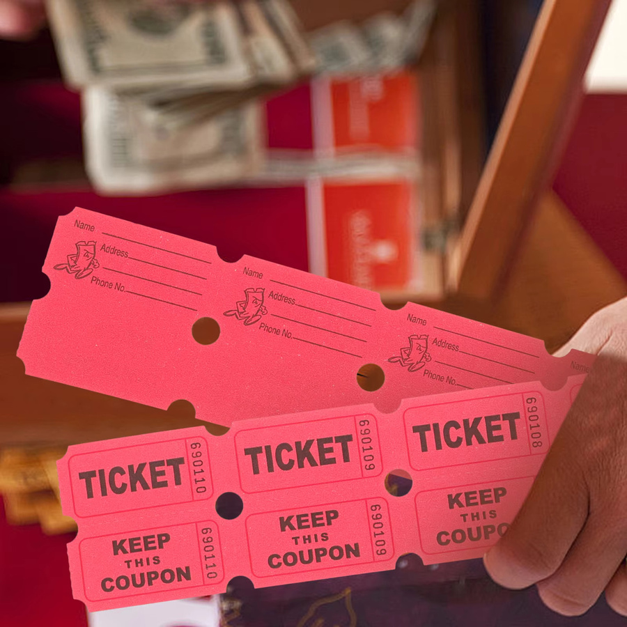100 Stück Spielzeugwindel Lotterie Tickets für Tombola und Karneval in Gelb aus Papier - Bild 2