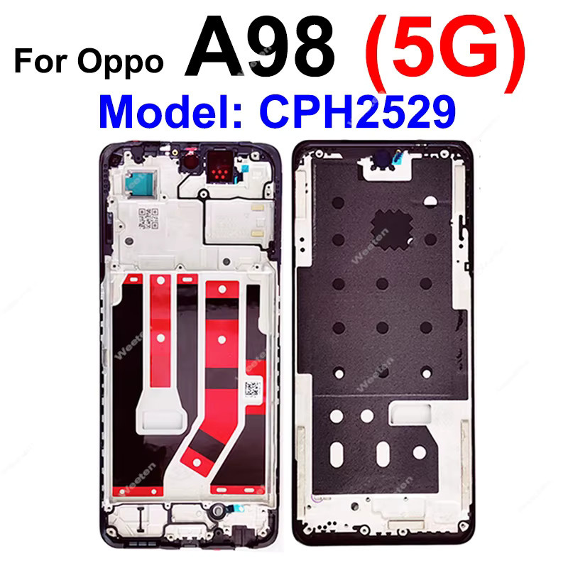 Oppo Ersatzgehäuse für A91 A92 A92s A93 A93s A94 A95 A96 A97 A98 4G 5G in Schwarz als vordere LCD Rahmen Abdeckung - Bild 2