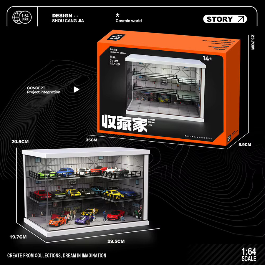 KICARMOD Industrie-Modell Parkplatz Container-Stil Lagerhaus Diorama, LED-beleuchtet - Bild 4