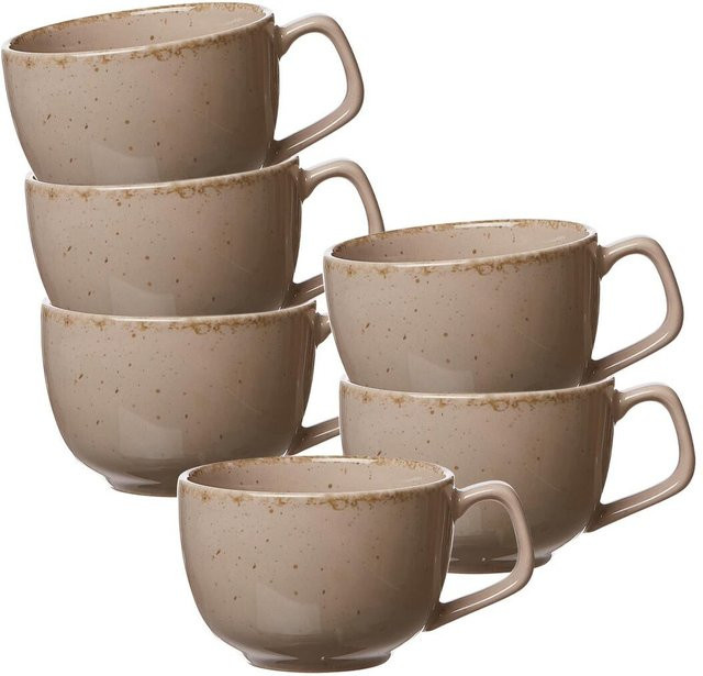 Ritzenhoff & Breker Kaffeetassen Casa aus Keramik, Beige, 6er Set, 200 ml - Bild 1