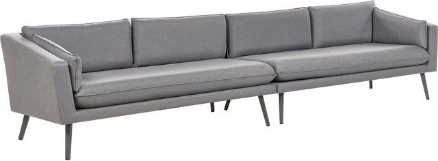 Beliani Gartensofa modern in Grau mit UV-beständigen Polstern, Höhe: 76 cm, Breite: 320 cm, Tiefe: 70 cm - Bild 1