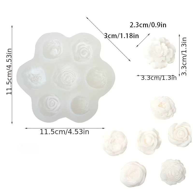 Silikonform in Blumenform für DIY-Dekorationen aus Gips oder Kuchen in Weiß - Bild 2