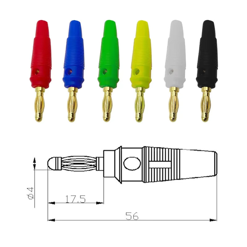20 Stück vergoldete Bananenstecker 4 mm aus reinem Kupfer für Musiklautsprecherkabel in Gold, Rot und Multicolour - Bild 3