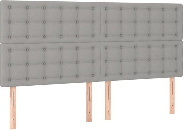 vidaXL LED Kopfteil modern in Hellgrau mit USB-Ladeport und integrierter Beleuchtung, B/T/H: 160 x 5 x 118 cm - Bild 1