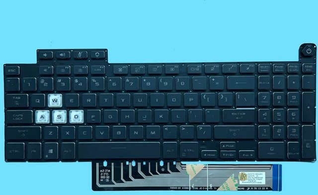 RGB-Laptop-Tastatur mit Hintergrundbeleuchtung für ASUS TUF Gaming F17 FX707 FX707ZM FA707 FX707ZV4 FX707ZC4 FX707ZU4 in Schwarz mit US-Layout - Bild 1