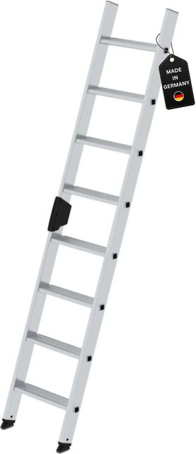 PROREGAL Stufen-Anlegeleiter ohne Traverse, 8 Stufen, Silber - Bild 1