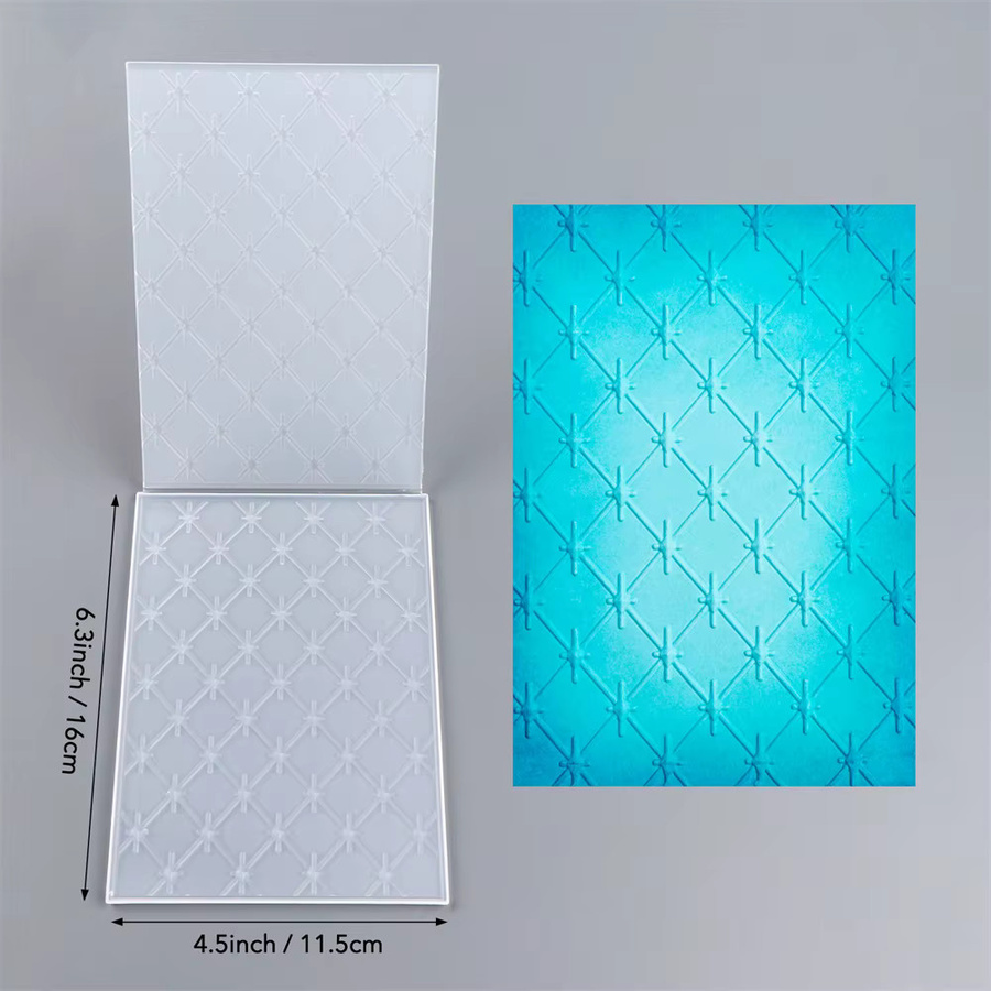 Rechteckiges 3D-geprägtes Scrapbook-Werkzeug aus Kunststoff für DIY-Bastelbedarf und dekorative Kartenhintergründe - Bild 4