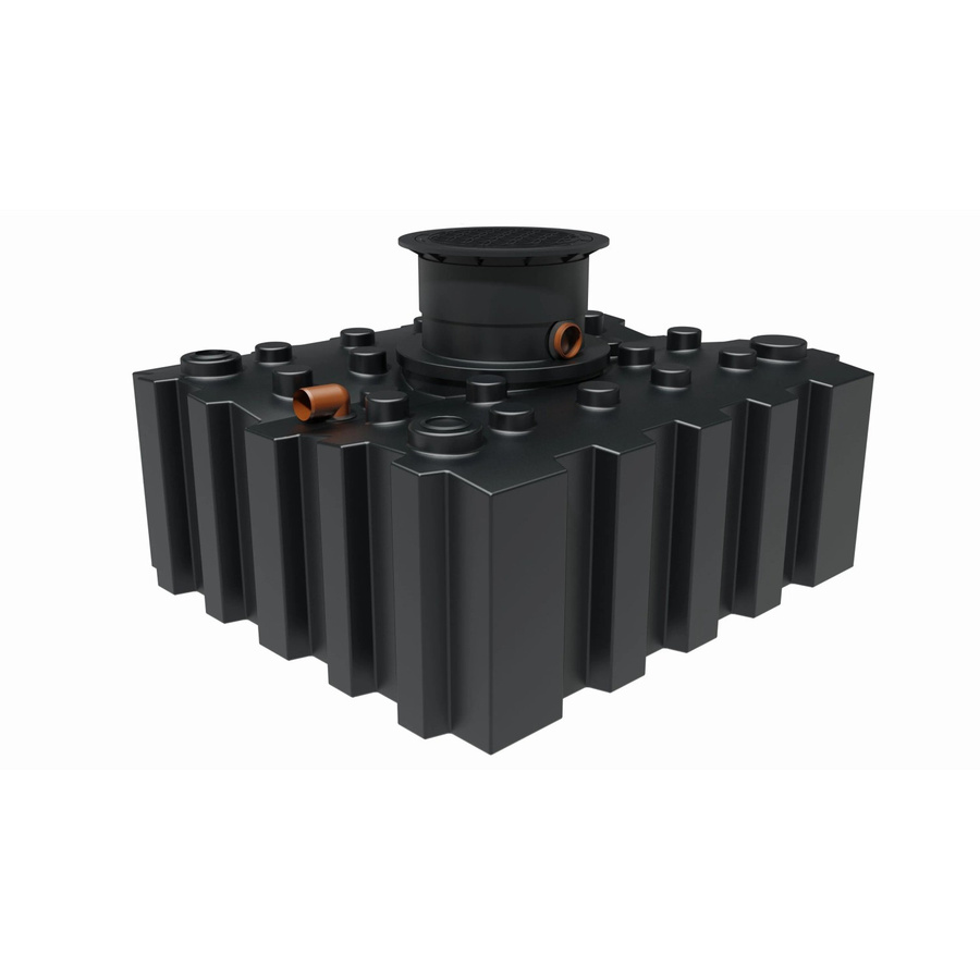 GreenLife Regenwasser-Flachtank mit Biovitor und begehbarer Sicherheitskunststoffabdeckung, Schwarz, 3.000 l - Bild 2