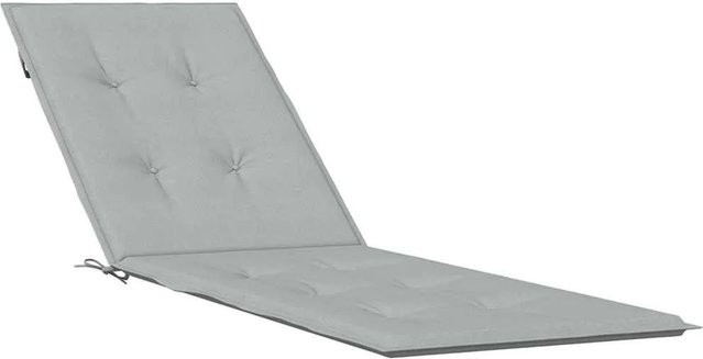 vidaXL Liegestuhl-Auflage Melange Hellgrau aus Polyester mit Schaumstofffüllung B/T/H: 105 x 75 x 4 cm - Bild 1