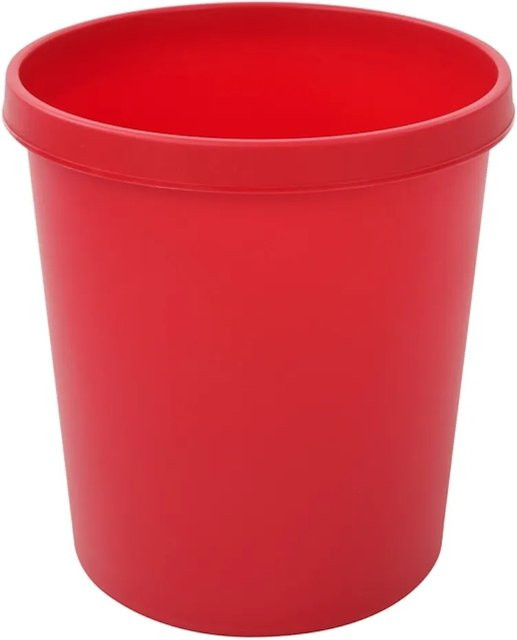 PROREGAL Klassischer Runder Kunststoff Papierkorb Rot, H x B x T: 32 x 31 x 31 cm - Bild 1