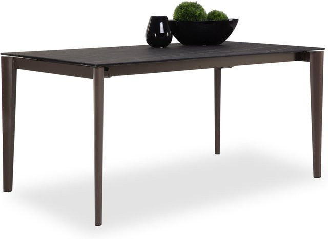 Esstisch ARTIC von Calligaris aus Keramik und Metall in Schwarz oder Grau, rechteckig und erweiterbar, B/T/H: 130 x 90 x 76 cm - Bild 1