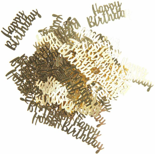 Rico Design Happy Birthday Konfetti in Gold mit Schriftzug 100 Stück - Bild 1