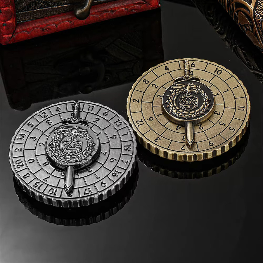 LKKCHER Würfel Spinner, 7-in-1, Metall, Bronze/Grau Schwarz, Partyspiel - Bild 4