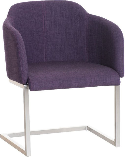 TPFLiving Besucherstuhl Magna in Lila mit Stoffbezug und Edelstahlgestell, B/T/H: 52 x 45 x 84 cm - Bild 1