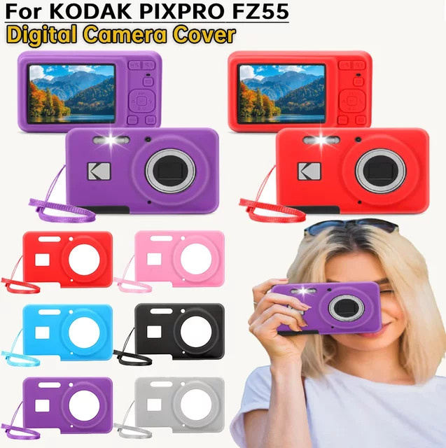 Silikone Schutzhülle für Kodak PIXPRO FZ55 Digitalkamera in Pink - Bild 1