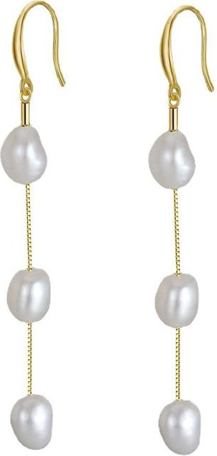 Ohrringe 925 Sterling Silber, Süßwasserperle, Barock, Damen - Bild 1