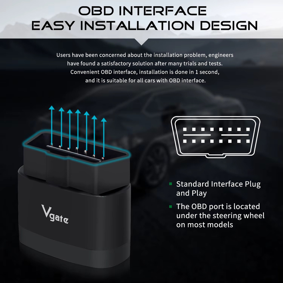 Vgate ICar Pro 2S OBD2 Auto-Diagnosegerät mit Bluetooth 5.2 für Android, iOS und PC, ELM327 Scanner in Schwarz - Bild 3