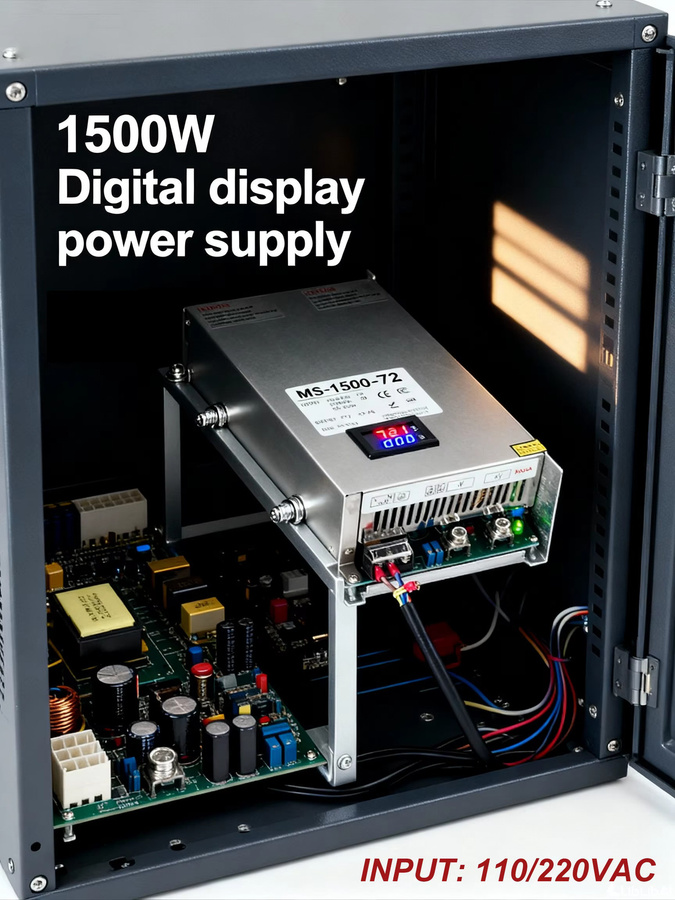KNOA Digitales Netzteil 1500W mit Anzeige, Einstellbar 12V-200V, AC-DC CC/CV SMPS, Silber - Bild 2
