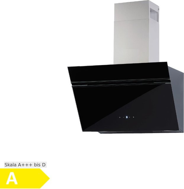 Wolkenstein Kopffreihaube Dunstabzugshaube W S5-60 ABTZ in Schwarz mit LED-Display und Glas-Edelstahl-Design - Bild 2