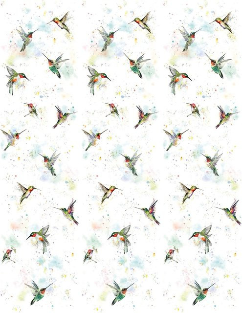 Marburg Vliestapete Kolibri in Crushed-Optik, Farbe Weiß, B: 270 cm x H: 210 cm - Bild 1