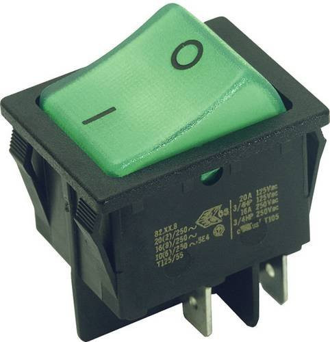 Bachmann EB-Wippenschalter schwarz grün 16(8)A 250V 2p 924.097 - Bild 1