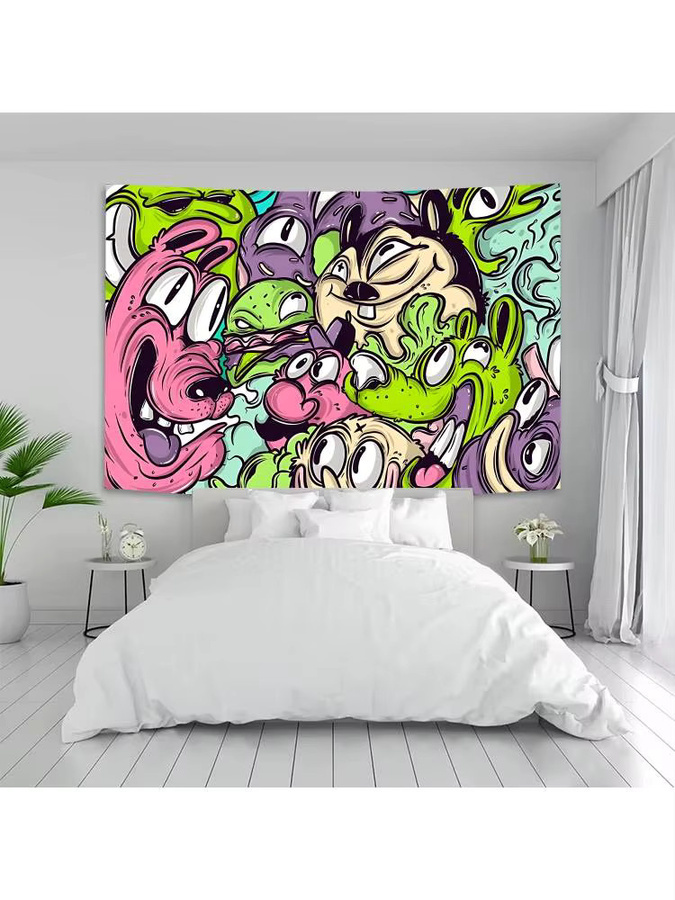 Mesuca Wandteppich Rat Fink Portrait Wandbehang Mehrfarbig B: 70 cm, H: 50 cm - Bild 3