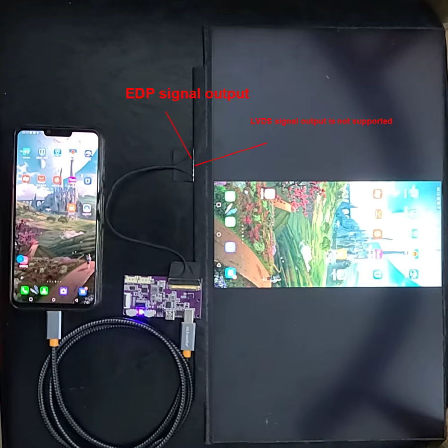 DykbRadio USB Typ-C zu EDP Treiber Board für 30PIN und 40PIN LCD Projektionsbildschirme, unterstützt 2K und 4K mit 60Hz bis 240Hz - Bild 2