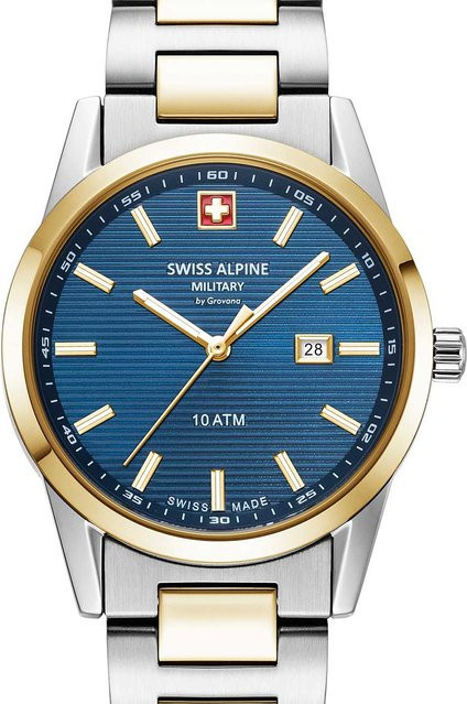Swiss Alpine Military Damenuhr, Quarz, Edelstahl, blau, 34 mm, 10 ATM - Bild 1