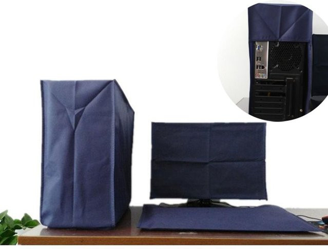 3er-Set Staubschutz-Set für Desktop-Monitor, Tastatur und PC-Gehäuse in Blau - Bild 1