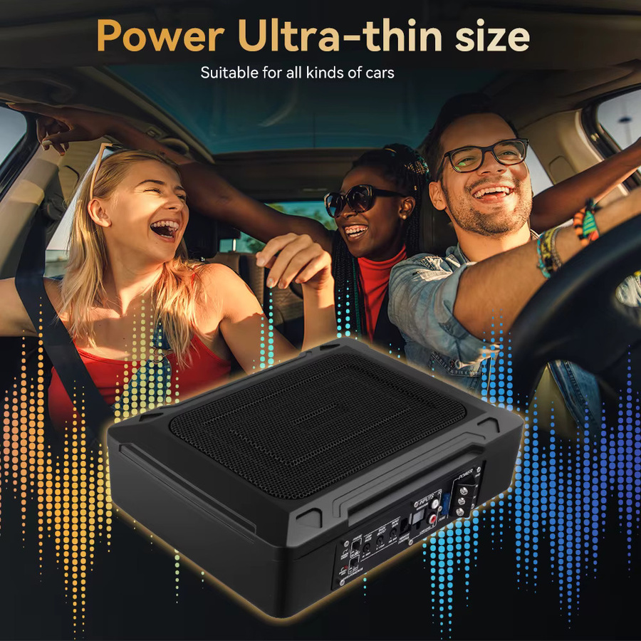 Podofo Aktiver Subwoofer 1000W HIFI Auto Lautsprecher mit Aluminium Gehäuse in Schwarz - Bild 2
