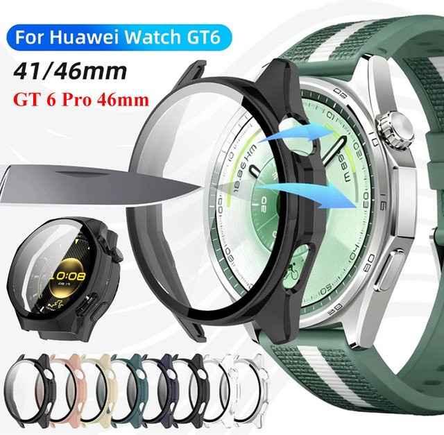 Huawei Schutzhülle Glas + PC, Schwarz, Huawei Uhr GT 6 Pro 46mm 41mm - Bild 1