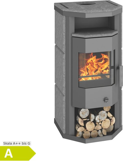 Wamsler Thyra Naturstein Kaminofen mit Automatikfunktion in Grau oder Schwarz mit 6 kW Leistung B: 113,3 cm, T: 55,7 cm, H: 51,6 cm - Bild 1