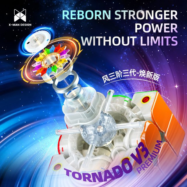 QiYi X-Man Tornado V3M Premium Pioneer UV 3x3, Magnetischer Magic Speed Cube - Bild 1