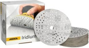 Mirka Papierschleifmittel IRIDIUM Grip 121L für Exzenterschleifer, Körnung 800, Durchmesser: 150 mm, 50er Packung, Weiß - Bild 1
