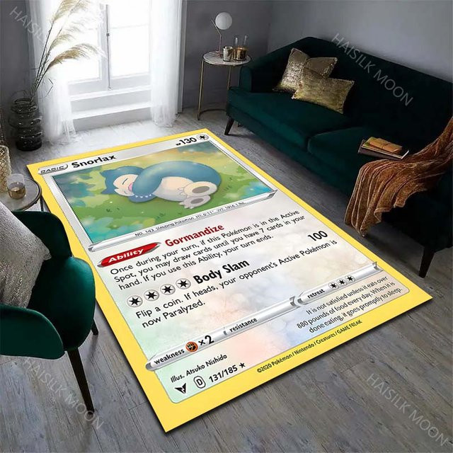 Useful Home Snorlax Teppich mit Kartenmuster für Wohnzimmer und Schlafzimmer, B/H: 100 x 70 cm, Mehrfarbig - Bild 1