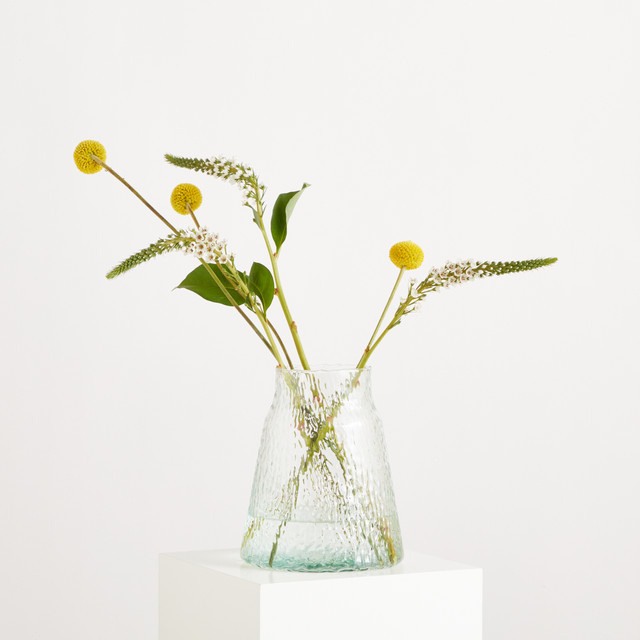 BLUME2000 Lieblingsvase Peak M aus Recycling-Glas in Transparent mit organischer Form, Höhe: 20,0 cm, Breite: 17,0 cm, Tiefe: 12,0 cm - Bild 1
