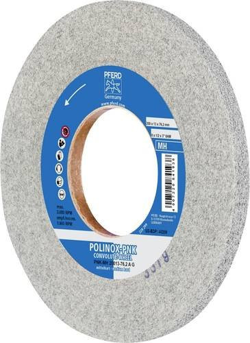 PFERD TOOLS POLINOX Gewickeltes Vlies-Rad PNK Grau, Durchmesser: 200 mm, Breite: 13 mm, Bohrung-Ø: 76,2 mm, Mittelhart A Grob für Finish - Bild 1