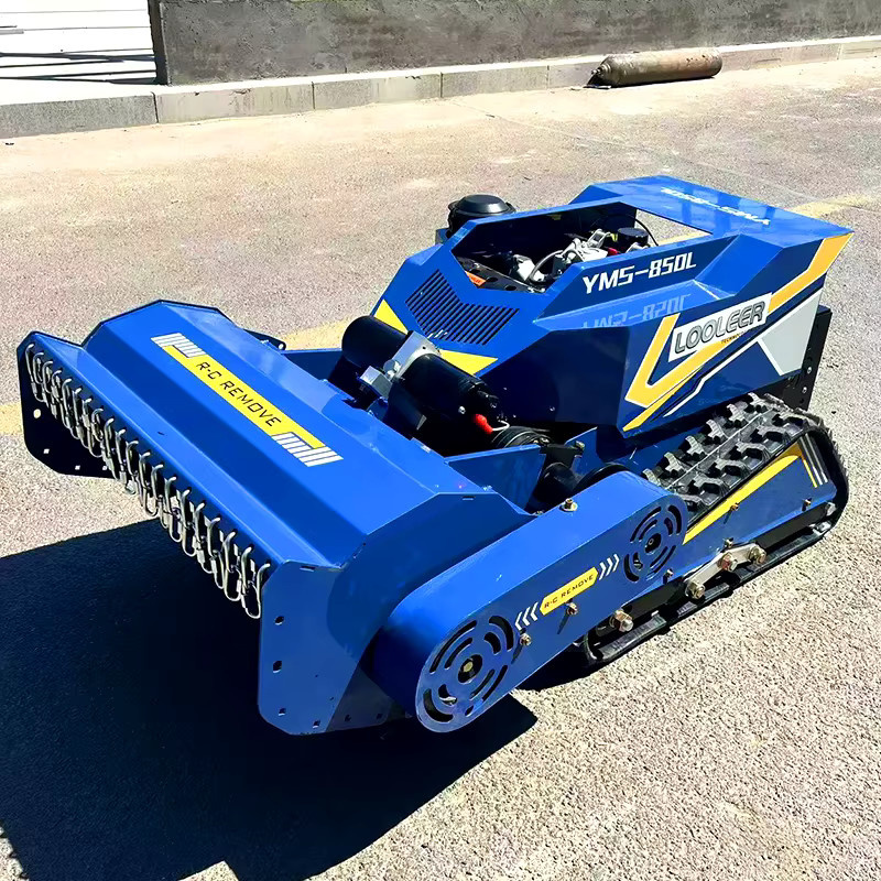 AIWEIYA Fernbedienungs-Rasenmäher Roboter mit Gummi-Tracks für Benzin- und Dieselmotoren in Blau - Bild 4