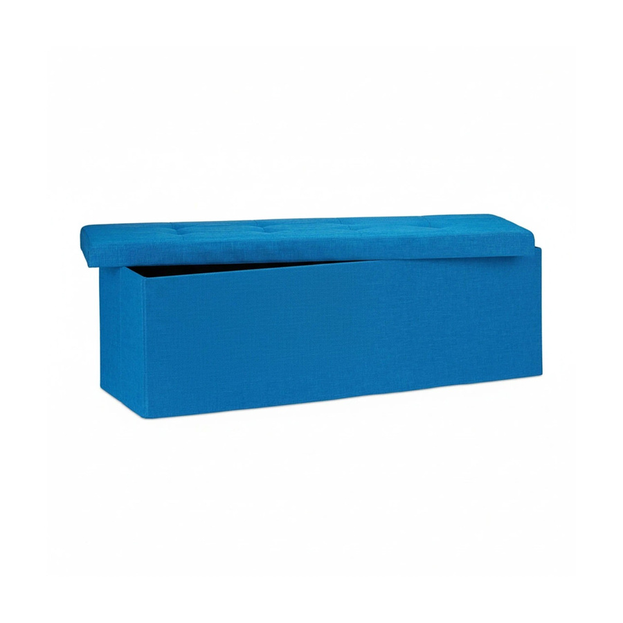 Relaxdays Sitzbank aus Leinen in Blau, faltbar, B/T/H: 114 x 38 x 38 cm - Bild 2