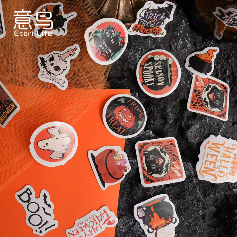 Etori Life Halloween Aufkleber-Set mit 46 Stück in Multicolour als DIY-Dekoration für Tagebuch, Notizbuch und Handy - Bild 3