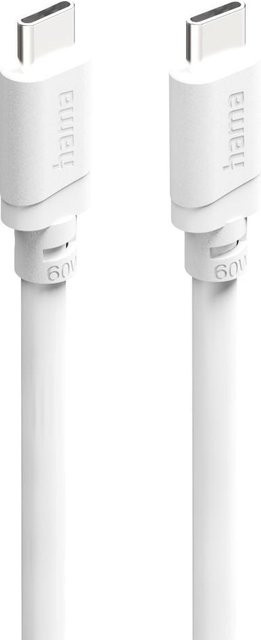 Hama USB-C auf USB-C Ladekabel mit 60 W in Weiß, 1 m Länge - Bild 1