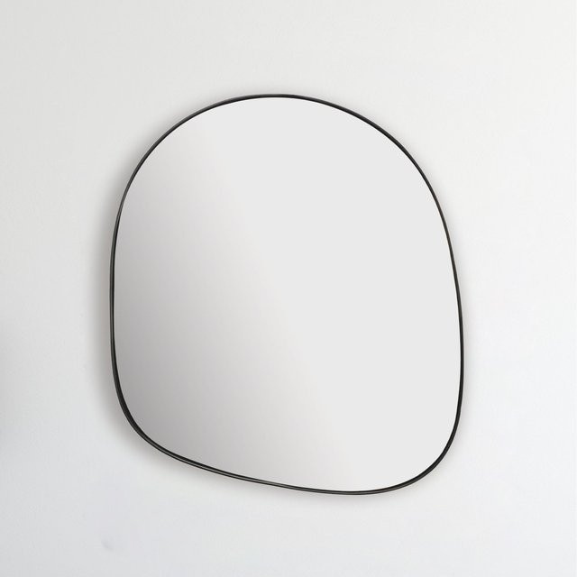 Finebuy Design Wandspiegel in organischer Form, moderner asymmetrischer Spiegel, Schwarz, B: 53 cm, H: 60 cm - Bild 1