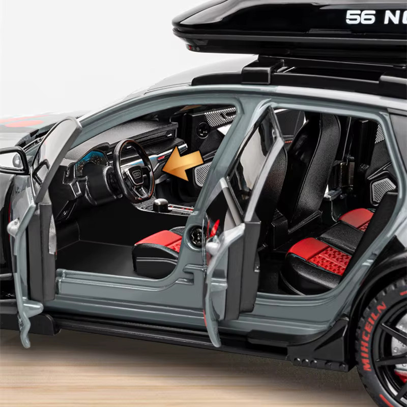 MAKEDA RS6 Avant Station Wagon, Rennwagen Modell, 1:24, Metall, mit Sound und Licht - Bild 4