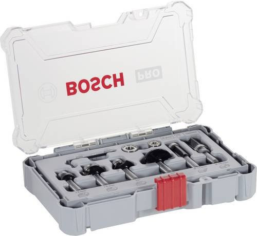 Bosch Rand- und Kantenfräser-Set, 6-teilig, 8 mm Schaft, grau - Bild 1