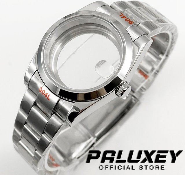 PALUXEY Uhrengehäuse Oyster-Armband, Edelstahl, Silber, Saphirglas, 36mm/40mm - Bild 1
