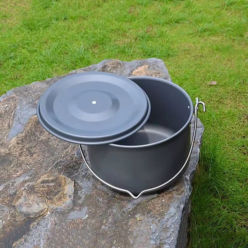 Pandatour Aluminium Hängetopf für Camping und Outdoor, Grau, 4,2 l - Bild 3