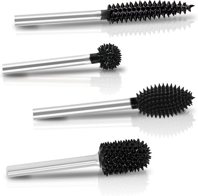 CAELUM 4-teiliges Rotationsfräser-Set in Schwarz mit 1/8-Zoll-Schaft für schnelles Bearbeiten von Holz, Gummi und Kunststoff - Bild 1